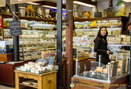 Me, checking out the wonderful French cheeses